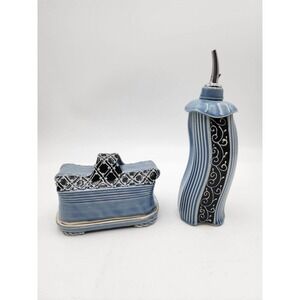 Charan Sachar Oil Bottle And Butter Dish Extruded Clay Handmade Pottery